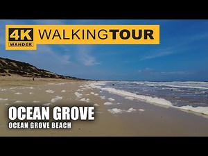 Ocean Grove Beach Walking Tour in Ocean Grove, Australia (4K 60fps)