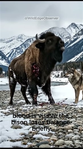 It's Not About Strength, But Tactics: Grey Wolf vs Bison #shorts #wolf #bison