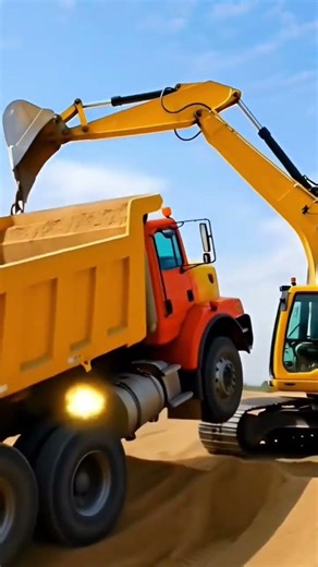 Oh No! Stuck Truck – Mighty Excavator to the Rescue! 😱 Sand Adventure 🏗️