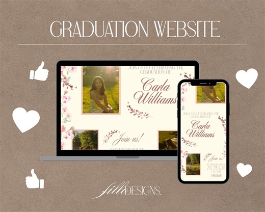 Wildflower Graduation Website Invitation: Floral Butter Yellow, Whimsical, Editable Template (digital Download) - Etsy
