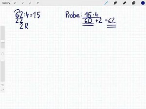 Schriftliche Division einstellig, mit Rest und Probe
