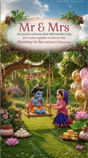 Baby Shower Invitation Video with Little Krishna Theme | AI Baby Shower E-Invite | Digital Invite