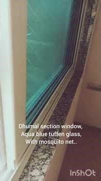 Sliding Window Aqua Glass with Mosquito net 3 track #homedecor #designing #interiordesign #shorts