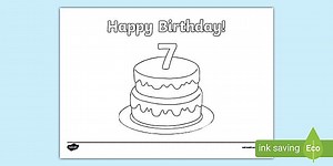 7th Birthday Colouring Page