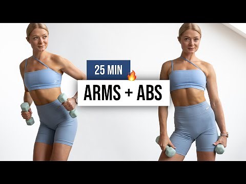 25 MIN TONED ARMS & ABS - With Weights, Home Workout, No Talking Upper Body dumbbell workout