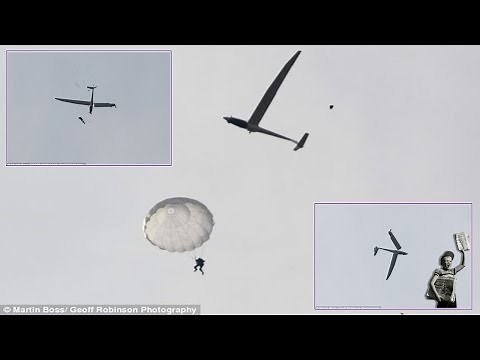The amazing moment:Glider Pilot Bails Out After Mid-Air Collision