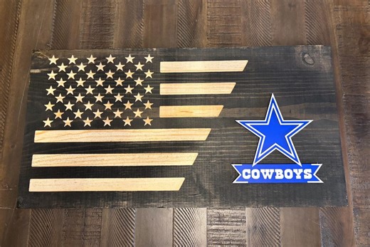 Dallas Cowboys 3D Rustic Wooden Flag - Etsy