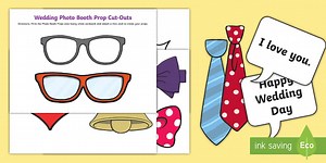 Wedding Photo Booth Prop Cut-Outs