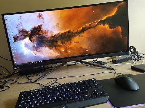 Acer Predator x34 Curved Gaming Monitor Unboxing & Setup (3440x1440 Resolution)