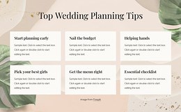 Top wedding planning tips - HTML Template by Nicepage