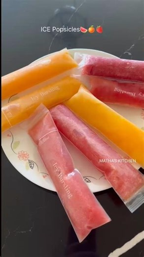 Homemade ice popsicles😋 Quick and easy Popsicles recipe| MATHA'S KITCHEN #icepops #ytshorts