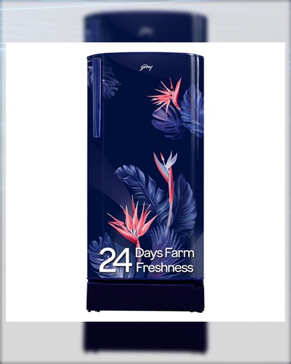 Looking for a fridge that keeps your food fresh and your kitchen stylish? 🌿❄️ Meet the Godrej 183 L 3 Star Refrigerator with Farm Fresh Crisper Technology! Featuring a stunning Floral Blue design, this fridge not only adds a pop of color to your space but also ensures optimum freshness with its Jumbo Vegetable Tray. 🍆🥕 Say goodbye to wilted veggies and hello to longer-lasting groceries! Perfect for everyday meals or hosting family get-togethers! Don’t wait! Grab yours today for under ₹20,000 