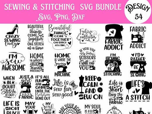 Sewing SVG Bundle: Stitching & Crafting Designs (digital Download) - Etsy