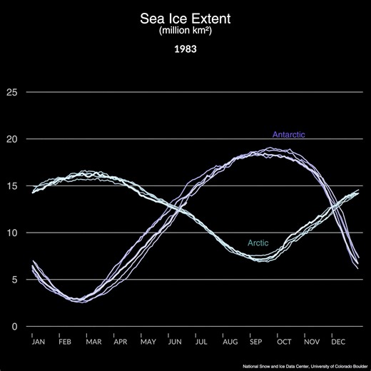 10K views · 172 reactions |  The amount of sea ice in polar regions...