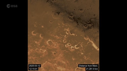 21K views · 368 reactions | Flyby Mars with us! On 12 March 2025, our Hera spacecraft soared just 5000 km above Mars and passed within 300 km of its distant moon, Deimos. This video sequence offers a rare view of the red planet and its enigmatic moon.  https://www.youtube.com/watch?v=V6swIjI-7RI | ESA - European Space Agency | Facebook