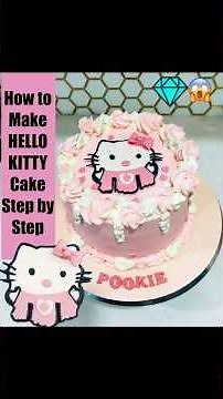 How to make HELLO KITTY CAKE step by step| Pink & Perfect! Viral Hello Kitty Birthday Cake 🎀”|short