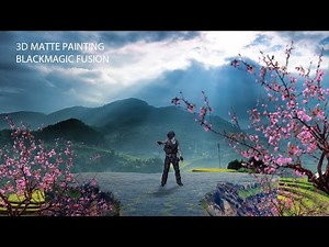 BlackMagic Fusion(Resolve) 3d Matte Painting Technique Tutorial