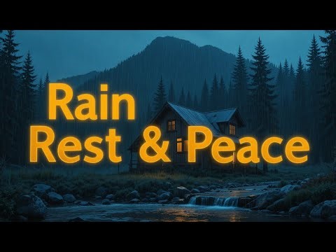 😌 Rainy Mountain Cabin Sleep Sounds | Christian Quotes & Bible Verses | Light For The Soul 🙏