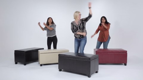 Simpli Home Dover 36 in. Wide Vegan Leather Storage Ottoman Bench in Midnight Black AXCOT-223-BL