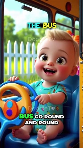 Wheels on the Bus Go Round and Round - Fun Town Adventure! #shorts