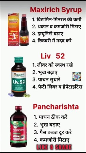 कमजोरी थकान और पाचन तंत्र की सबसे अच्छी दवा Maxirich Syrup vs Liv52 vs Pancharishta | #multivitamin