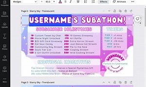 Starry Sky Subathon - Twitch Subathon Social Media Package | Twitch Event Social | Stream Subathon | Clouds, Stars, Purple, Cute, Aesthetic - Etsy