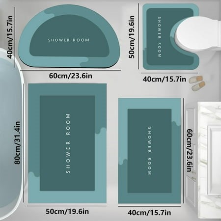 Summer Savings Clearance under $5 Cagogo Bathroom Rugs Sets 4 Piece, Non-Slip Absorbent Bath Mats, Polyester Bath Rug with U-Shaped Contour Toilet Mat Machine Washable - Walmart.ca