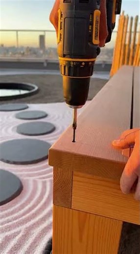 Zen Rooftop Garden Design | Stepping Stones, Wood & Soft Lights 🌙🪨