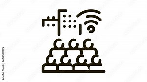 Residents Connect Wi-Fi Icon Animation. black Residents Connect Wi-Fi animated icon on white background