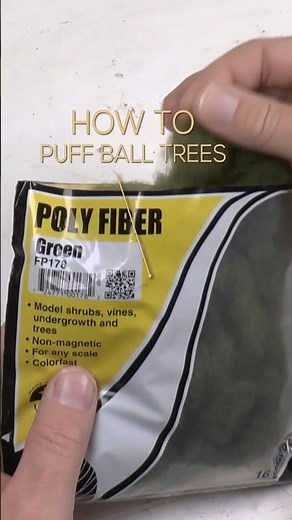 DIY puff ball trees for your layout #modelrailroad #landscape #diytree #shorts