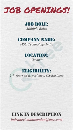 Walk-in Drive for .NET Developers in Chennai | 2-7 Years Exp | MSC Technology India