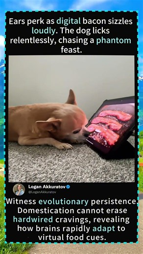 Digital Bacon vs Dog: Evolution’s Hardwired Cravings Explained 🐕🔥#EvolutionaryBiology #DogFacts #Pet