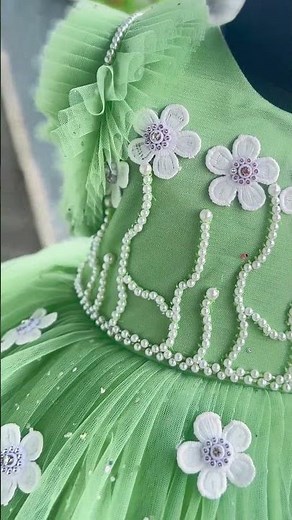 Light Pea Green Baby Girl Frock 💚✨ | Glitter Pearl Birthday Dress 👑 | Stanwells Kids