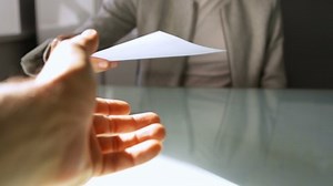 Giving Employee Payroll Cheque Or Money Paycheck