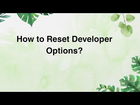 How to Reset Developer Options?