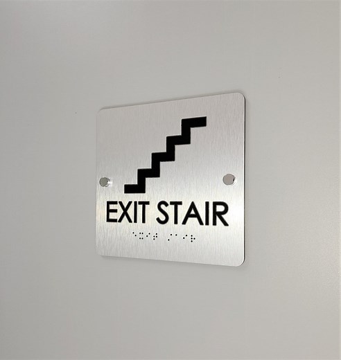Exit Stairs Sign With Grade 2 Braille and Tactile Text. ADA Compliant Exit Signs. Stairs Signage. - Etsy