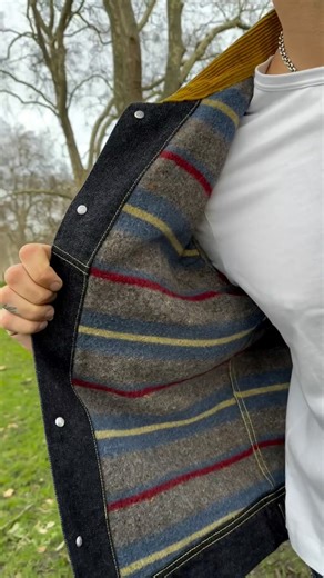Rivet & Hide on Instagram: "The Flat Head Blanket-Lined Denim Jacket. Wool-lined, corduroy-collared, and made in Japan from a proprietary 14.5oz Japanese selvedge denim. This is a denim jacket built for colder weather. The fabric is woven from 100% Zimbabwe cotton—premium yarns that combine a soft hand with rich natural texture, while promising beautiful ageing as the jacket breaks in and fades. The lining is a wool blend, gentle to the touch and offering excellent insulation. Finished with stee
