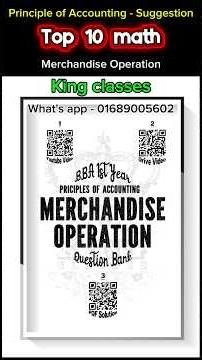 Principle of accounting suggestion | Merchandise operation | bba 1st year accounting department