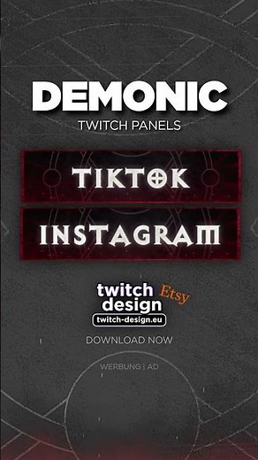 Demonic Gothic Horror Twitch Profile Panel Overlays for Streamers #twitch #streamer #shorts