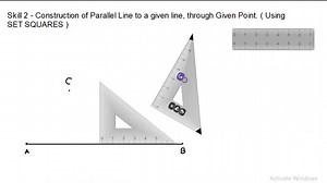 Construction of Parallel Line - 2 ( Using Set Squares )