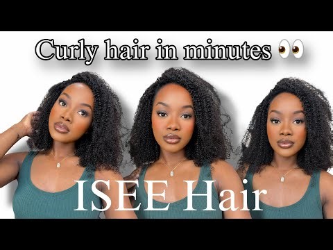Afro Curly Draw-string Wig Real Hairline InvisiFit Strap Flip Over Wig Ft ISEE Hair
