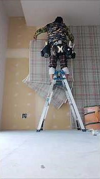 チェック柄のアクセントクロス貼り #アクセントクロス #壁紙 #diy #shorts