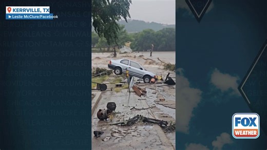 Flash floods sweep away cars in Kerrville, Texas