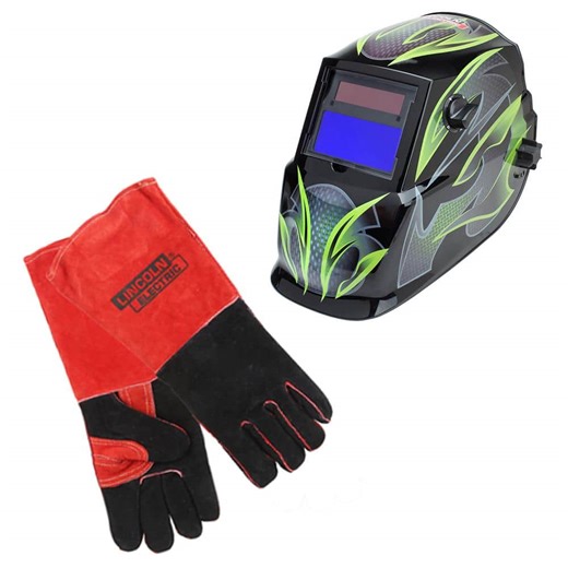 Lincoln Electric Galaxis Auto-Darkening Variable Shade 9-13 Welding Helmet Kit with Premium Welding Gloves K5250-2 - The Home Depot