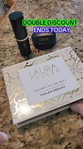 Okay, this is the kit everyone’s talking about: Laura’s Best of Baked Favorites. It’s basically an easy, no-fail routine all in one set. Start with Balance-n-Brighten for a soft, even base that never looks heavy. Then go in with the Tuscan Dreams Palette—blush, bronzer, highlighter, plus six gorgeous shimmery shadows. Finish it off with the retractable kabuki brush, which blends everything into a smooth, airbrushed finish. The formulas are super lightweight, dermatologist-approved, and give that