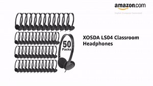 50 Pack Bulk Classroom Headphones for Kids School, Wholesale Wired Headphones with 3.5mm Jack for Children Chromebook Laptop PC Computer(LS04,50 Black)
