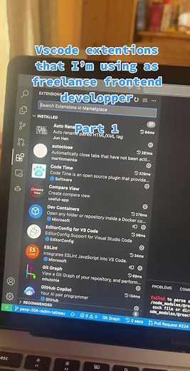 Vscode extensions that I’m using as freelance frontend developer #copilot #vscode #programming