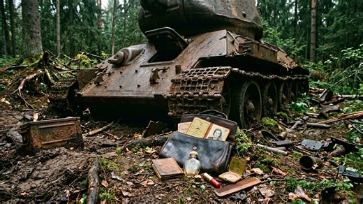 Tank wreckage and a forgotten 1950s purse changed a WWII dig in the woods