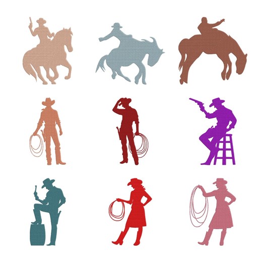 Cowboy Embroidery Design, Western Cowboy Silhouette Machine Embroidery File, Rodeo Cowgirl Instant Download - Etsy
