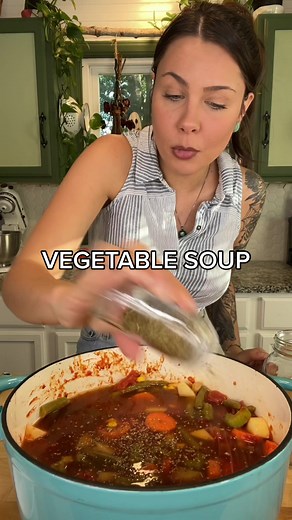 Homemade vegetable soup! FULL recipe with written details are on my Instagram!!! This recipe is so good for the soul! #learnontiktok #tiktokfood #cook